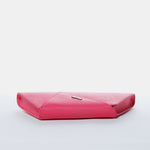 Women's Hot Pink Leather Clutch Bag - SUSU Evening Crossbody Purse with Chain - Diazza
