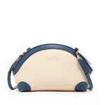 Women's Ivory Leather Crossbody Bag - SUSU Coco Pebbled Leather Handbag 11.5x7.2x3.5 inches - Diazza
