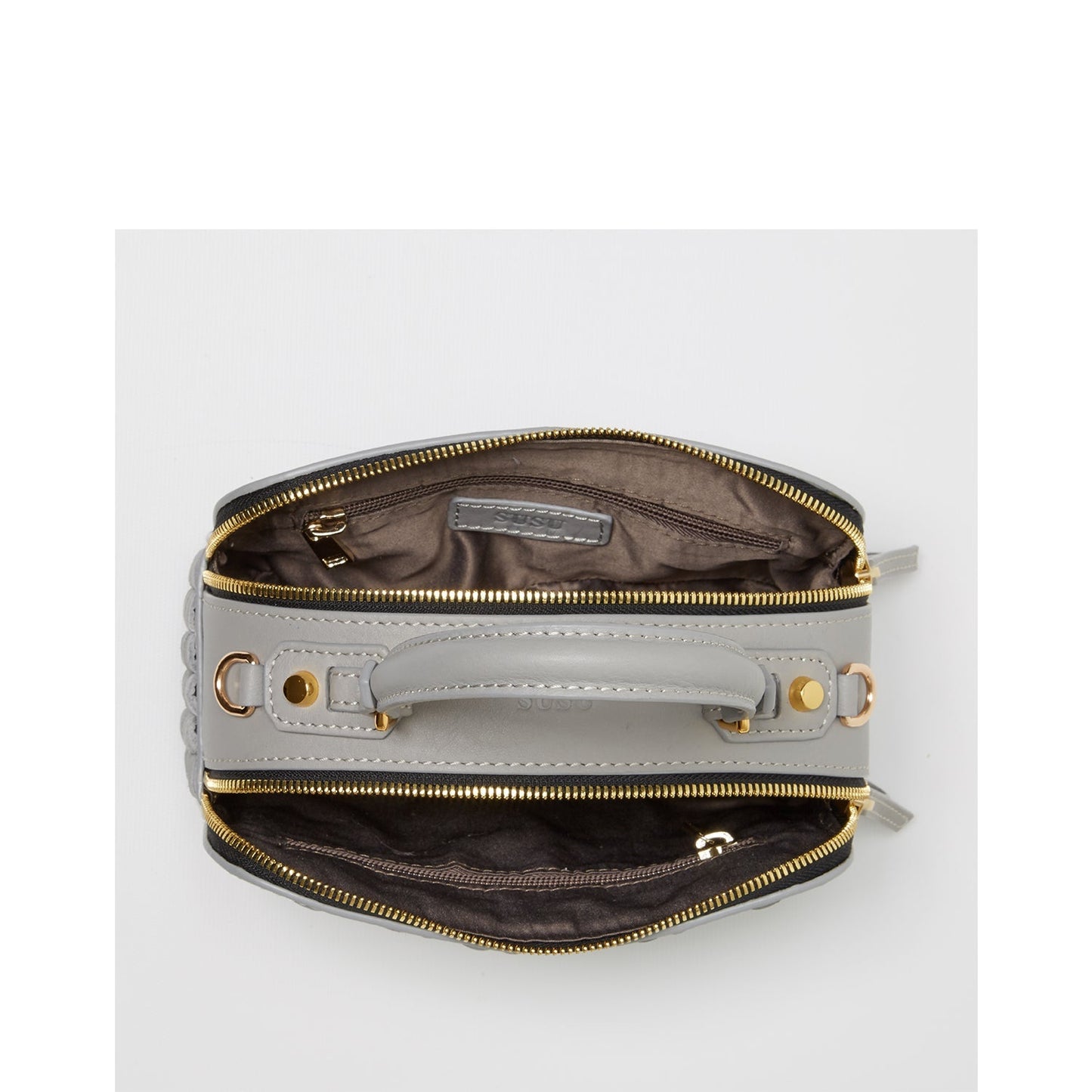 Women's Light Gray Weave Leather Crossbody Purse - Kayla Italian Leather Handbag - Diazza