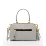 Women's Light Gray Weave Leather Crossbody Purse - Kayla Italian Leather Handbag - Diazza