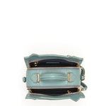Women's Mineral Blue Leather Cat Purse - SUSU Crossbody Handbag with Cat Design - Diazza