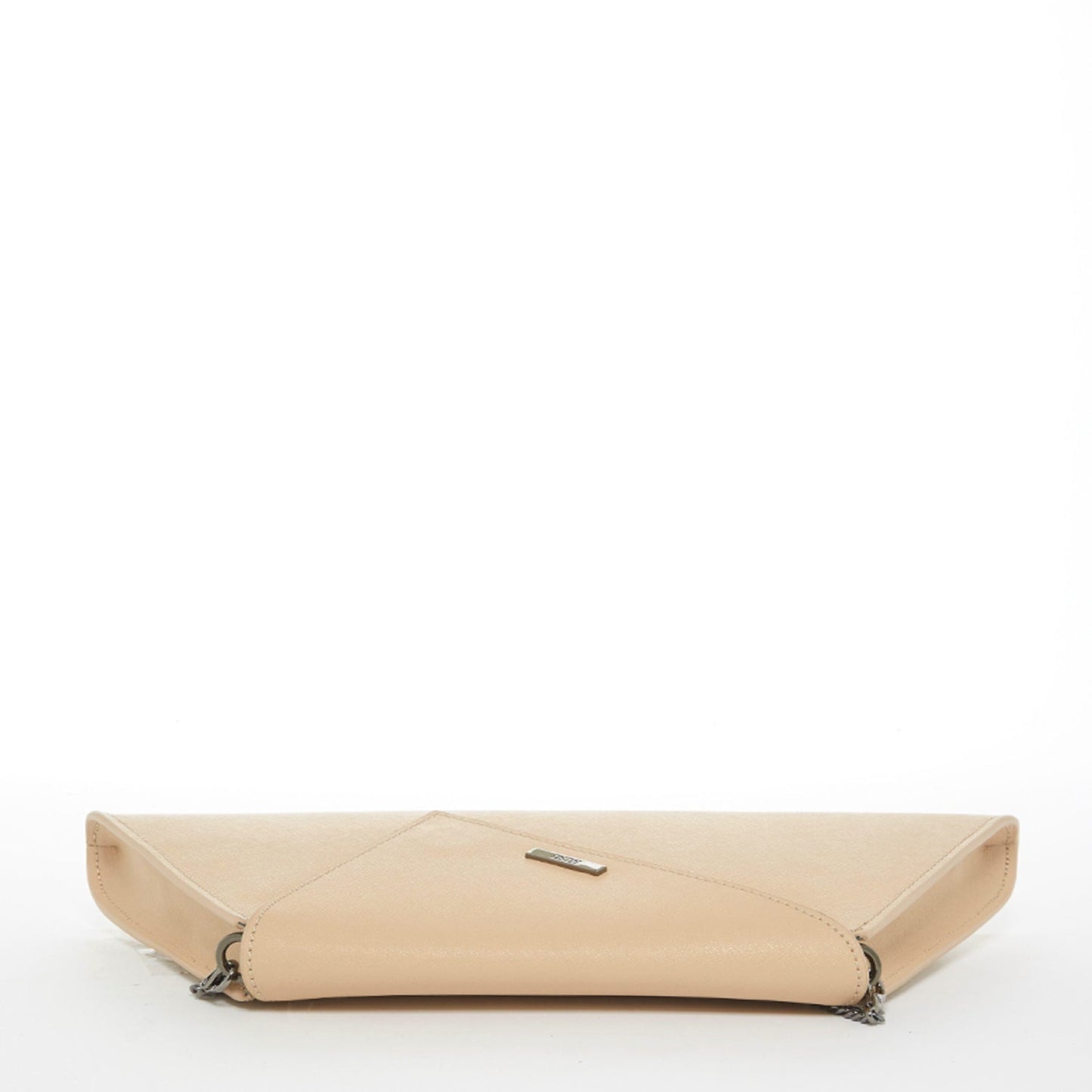 Women's Nude Beige Leather Clutch Bag - SUSU Evening Crossbody Purse with Chain - Diazza