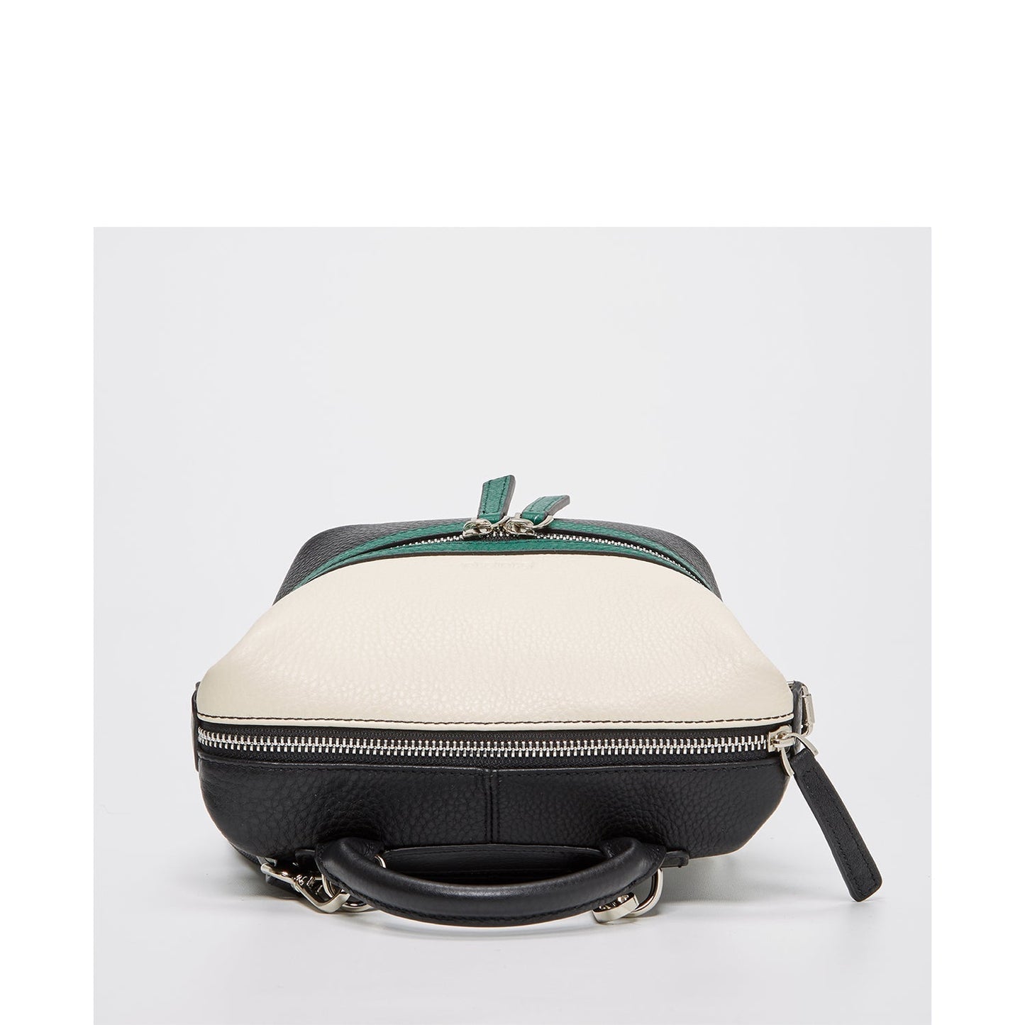 Women's Off White Green Black Leather Convertible Backpack - SUSU Ashley Medium Purse - Diazza