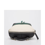 Women's Off White Green Black Leather Convertible Backpack - SUSU Ashley Medium Purse - Diazza