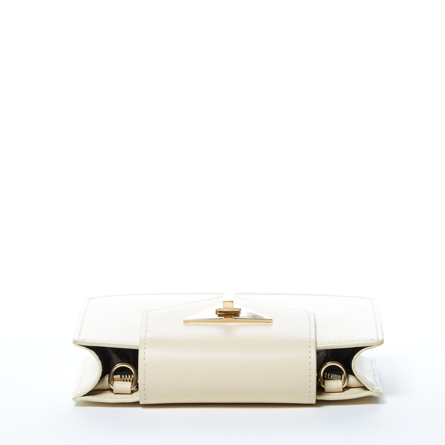 Women's Off White Leather Mini Crossbody Bag - SUSU Mary Wristlet Purse - Diazza