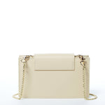 Women's Off White Leather Mini Crossbody Bag - SUSU Mary Wristlet Purse - Diazza