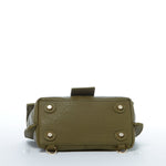 Women's Olive Green Leather Convertible Backpack - SUSU Linda Crossbody Purse - Diazza