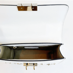 Women's White Leather Crossbody Bag - SUSU Hollywood Small Studded Purse - Diazza