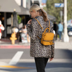 Women's Yellow Leather Convertible Backpack - SUSU Ashley Medium Purse with Pockets - Diazza