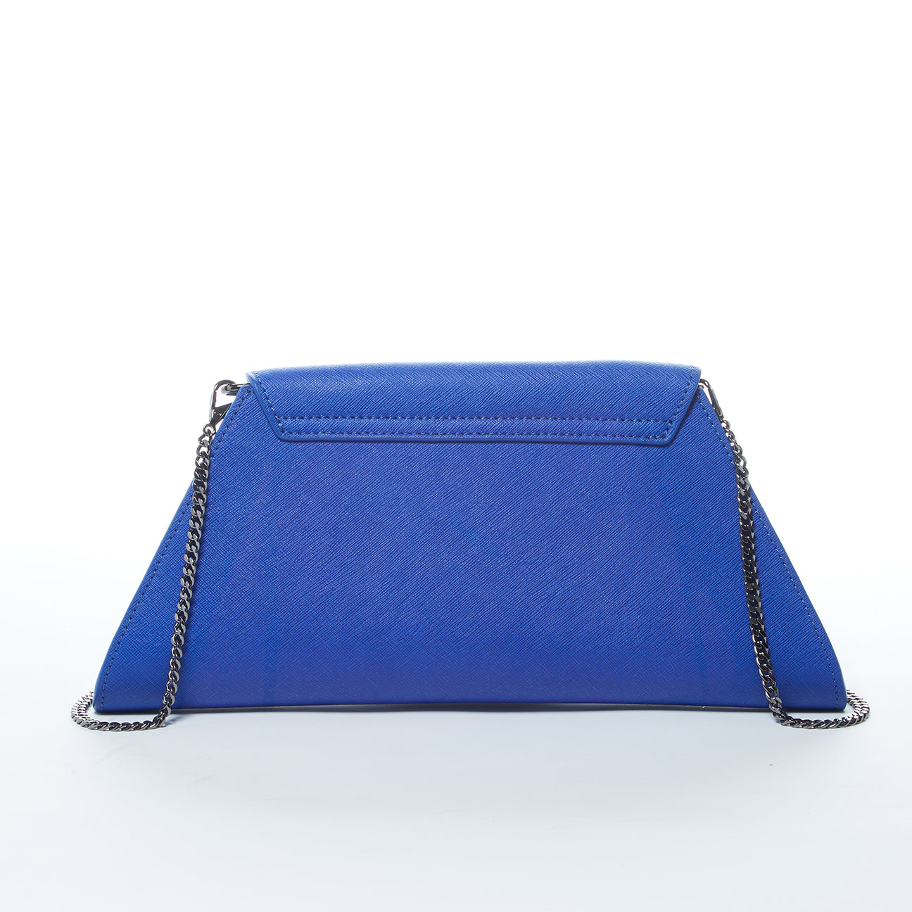 Women's Cobalt Blue Leather Clutch Bag - SUSU Evening Crossbody Purse with Chain SUSU