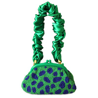 the Arnoldi Jade Clutch Bag In Lush Green & Blue BrunnaCo