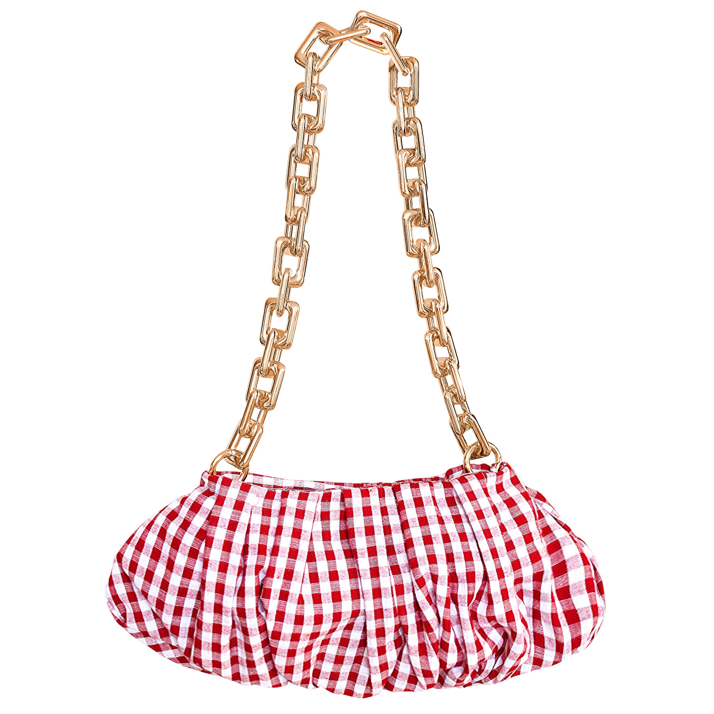AWAN Ruffle Bag, in Red Gingham BrunnaCo