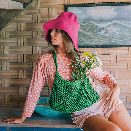 BLOOM Crochet Hat In Hot Pink BrunnaCo