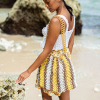 COLETTE Macrame Beach Bag In Yellow X Brown BrunnaCo
