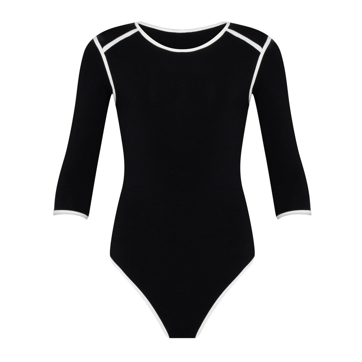 GIRL Two-tone Eco Bodysuit in Black BrunnaCo