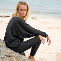 HALEY Bamboo Fleece Sweaters, in Black BrunnaCo