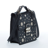Convertible Leather Backpack Purse Black Crossbody Bag SUSU