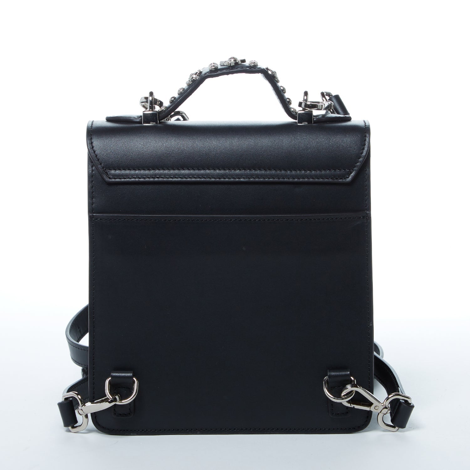 Convertible Leather Backpack Purse Black Crossbody Bag SUSU