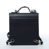 Convertible Leather Backpack Purse Black Crossbody Bag SUSU