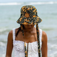 JASMINE Chinoiserie Batik Hat In Brown and Black BrunnaCo