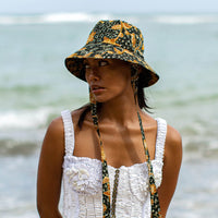 JASMINE Chinoiserie Batik Hat In Brown and Black BrunnaCo