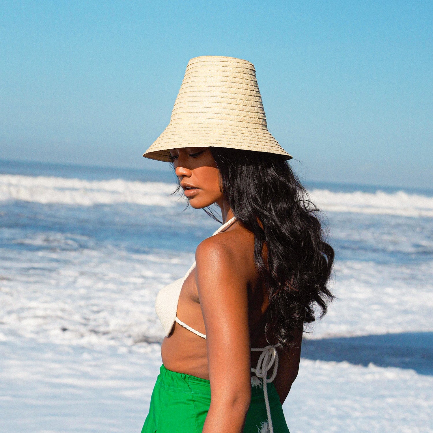 The Margo Palm Straw Hat In Beige BrunnaCo