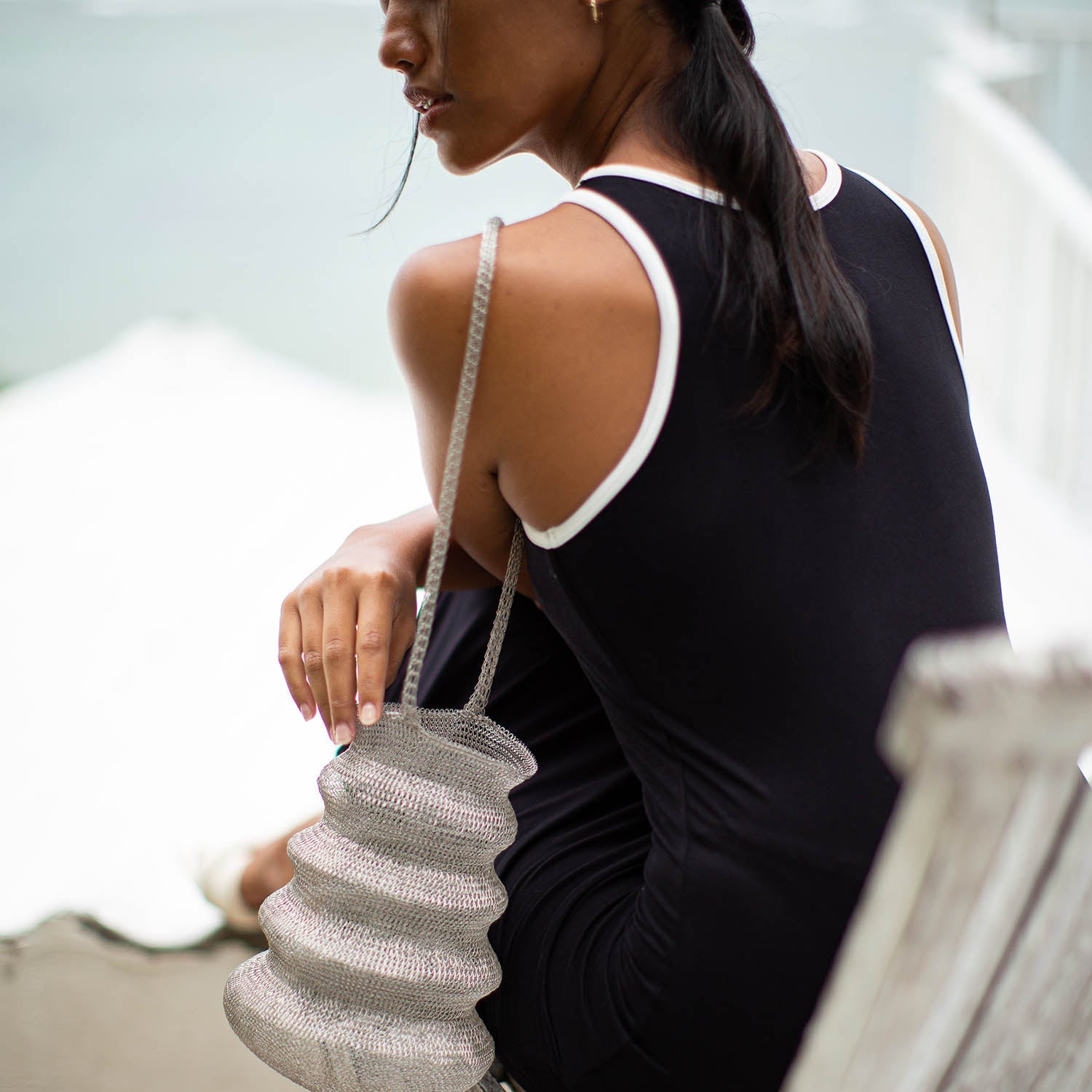OLA Organic Cotton Midi Dress In Black BrunnaCo