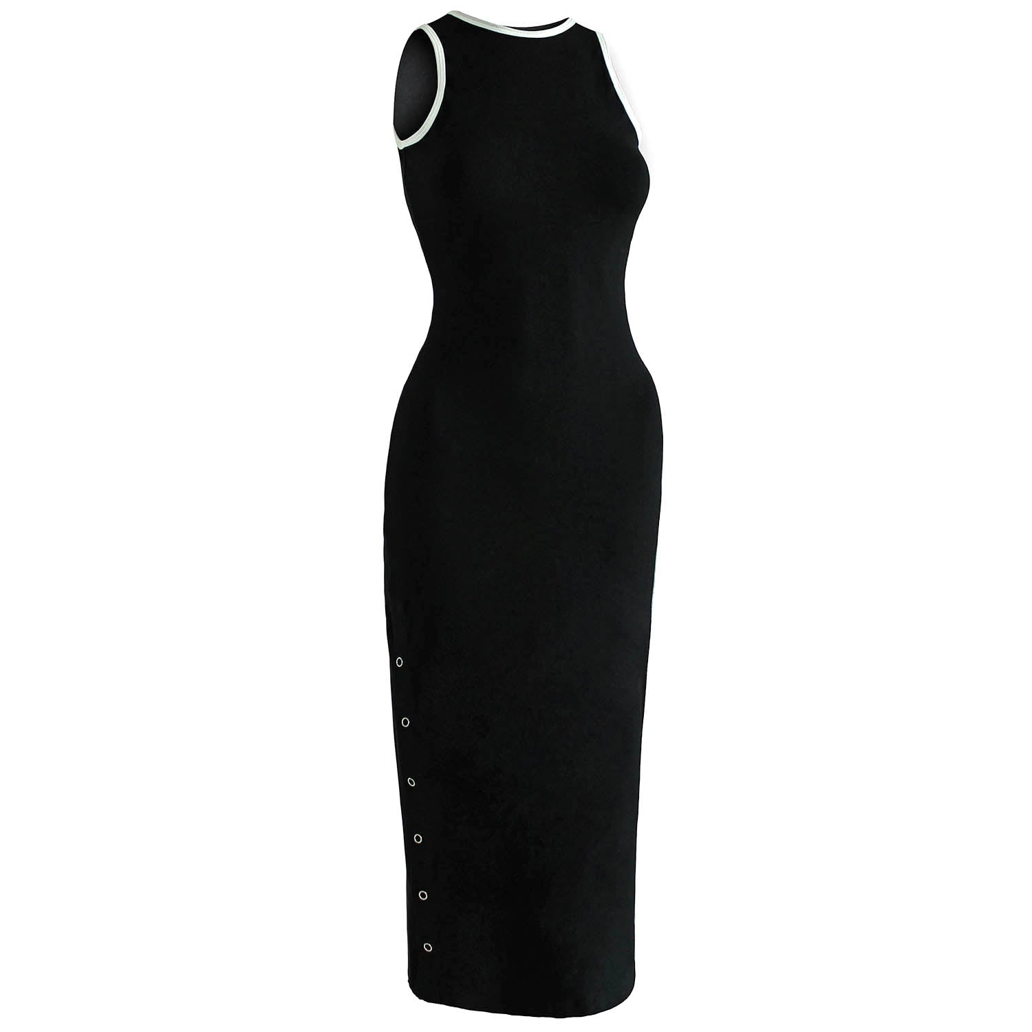 OLA Organic Cotton Midi Dress In Black BrunnaCo
