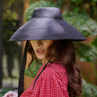 REIGN Jute Straw Hat In Black BrunnaCo