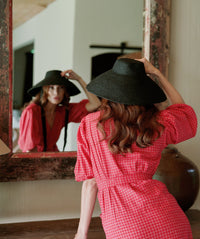REIGN Jute Straw Hat In Black BrunnaCo