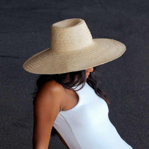 RIANNA Palm Straw Hats in Natural Beige BrunnaCo