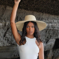 RIANNA Palm Straw Hats in Natural Beige BrunnaCo