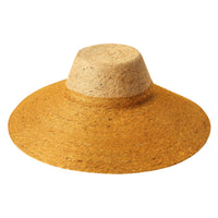 The Riri Duo Jute Straw Hat In Nude & Golden Yellow BrunnaCo