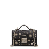 Studded Small Leather Crossbody Bag Black Purse SUSU