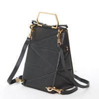 Black Leather Backpack Purse for Women Unique Convertible Crossbody Bag SUSU