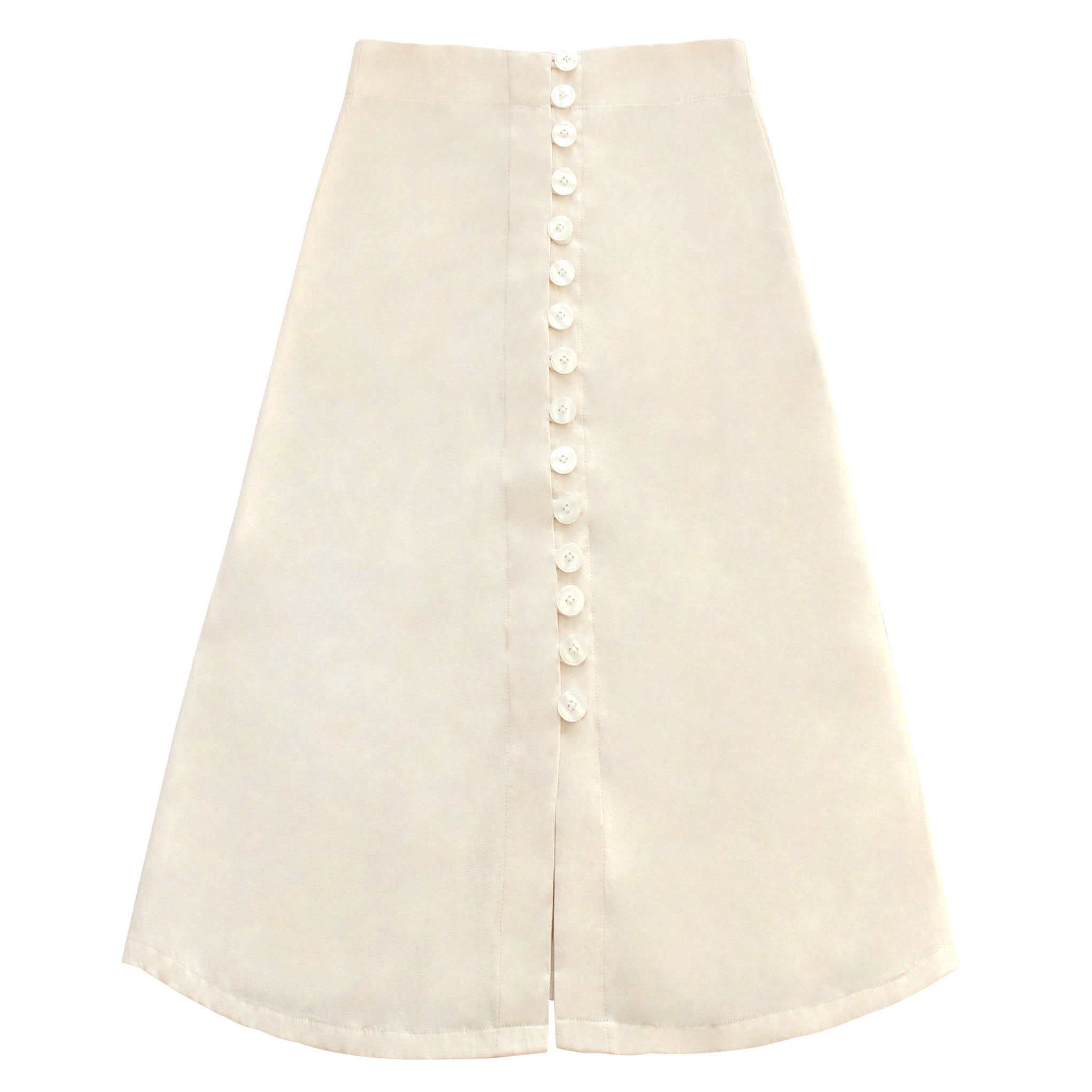 ULURU Button-down Skirt In Off-white BrunnaCo