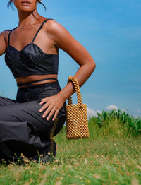 ALILA Wooden Beads Bucket Bag - Diazza