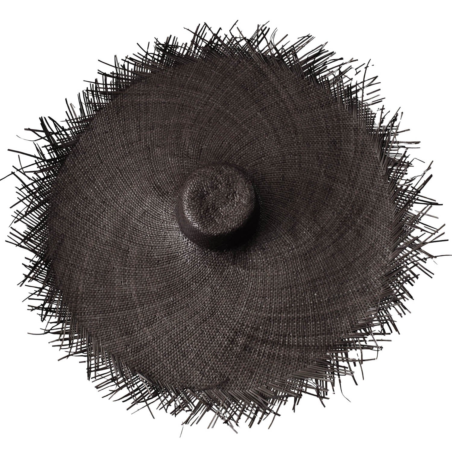 AMORA Oversized Woven Straw Hat in Black - Diazza