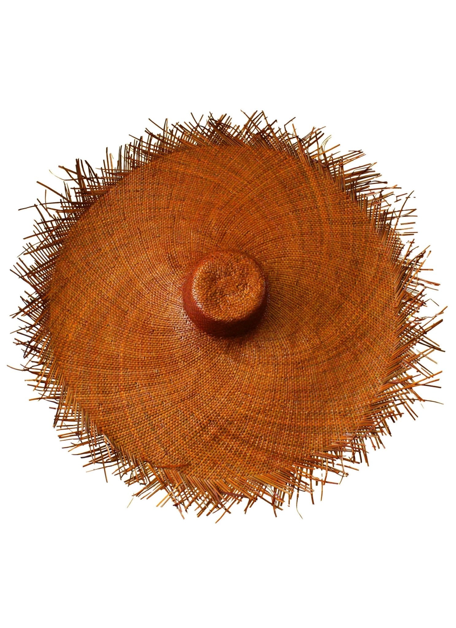 AMORA Oversized Woven Straw Hat in Burnt Caramel - Diazza