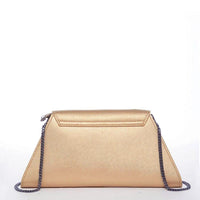 ANGELICA — Metallic Gold Saffiano Leather Clutch & Crossbody Bag - Diazza
