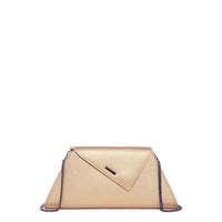 ANGELICA — Metallic Gold Saffiano Leather Clutch & Crossbody Bag - Diazza
