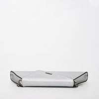 ANGELICA — Metallic Silver Saffiano Leather Clutch & Crossbody Bag - Diazza
