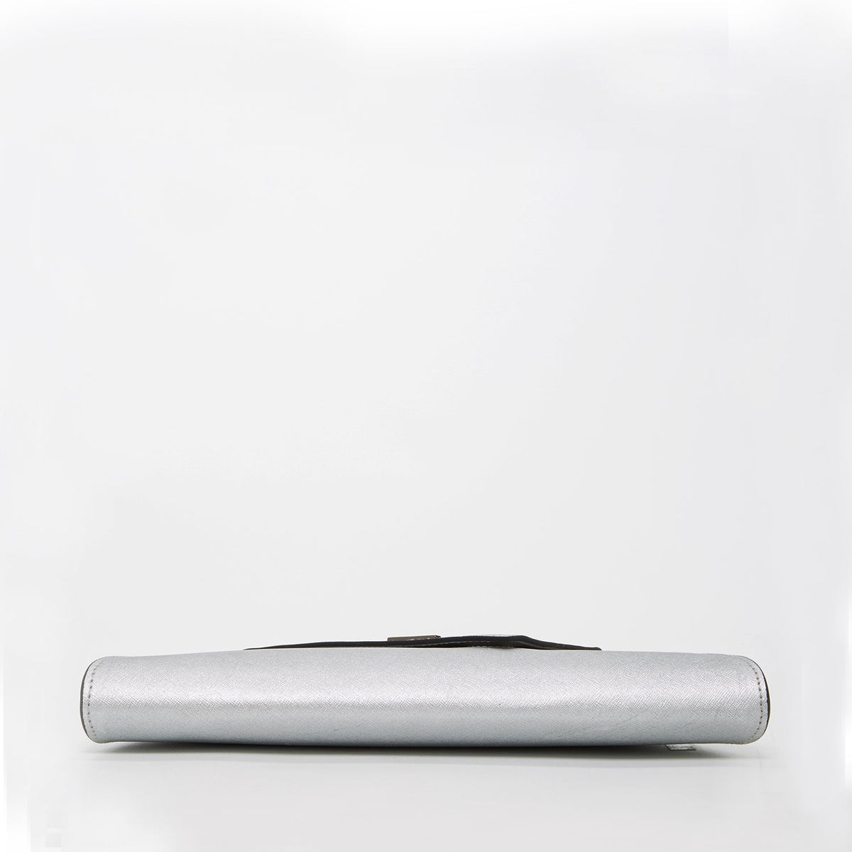 ANGELICA — Metallic Silver Saffiano Leather Clutch & Crossbody Bag - Diazza