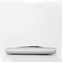 ANGELICA — Metallic Silver Saffiano Leather Clutch & Crossbody Bag - Diazza