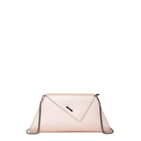 ANGELICA — Rose Gold Metallic Leather Clutch & Crossbody Bag - Diazza