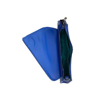 Women's Cobalt Blue Leather Clutch Bag - SUSU Evening Crossbody Purse with Chain SUSU