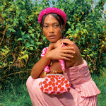 ARNOLDI Daisy Hand - beaded Clutch In Pink & Red - Diazza