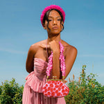 ARNOLDI Daisy Hand - beaded Clutch In Pink & Red - Diazza