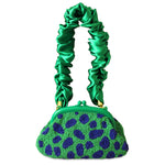 ARNOLDI JADE Hand - beaded Clutch Bag In Lush Green & Blue - Diazza