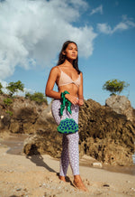 ARNOLDI JADE Hand - beaded Clutch Bag In Lush Green & Blue - Diazza